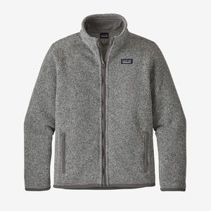 Patagonia Yourh Stonewash Gray Better Sweater Fleece Full Zip Jacket Size XL